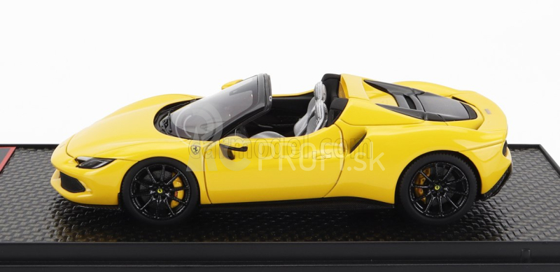 Bbr-models Ferrari 296 Gts Spider 2022 - Čierne kolesá 1:43 Giallo Modena - žltá