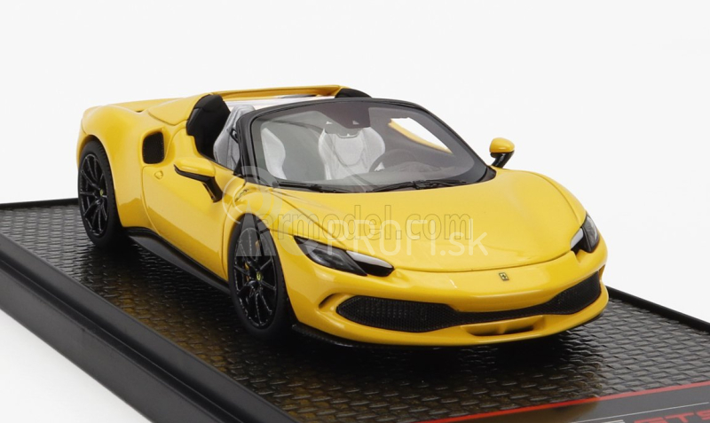 Bbr-models Ferrari 296 Gts Spider 2022 - Čierne kolesá 1:43 Giallo Modena - žltá