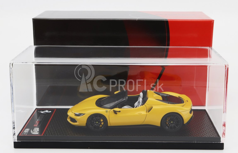 Bbr-models Ferrari 296 Gts Spider 2022 - Čierne kolesá 1:43 Giallo Modena - žltá