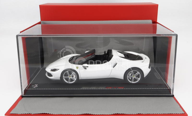 Bbr-models Ferrari 296 Gts Spider 2022 - Con Vetrina - S vitrínou 1:18 Bianco Cervino - Biela