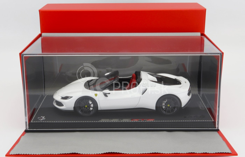 Bbr-models Ferrari 296 Gts Spider 2022 - Con Vetrina - S vitrínou 1:18 Bianco Cervino - Biela