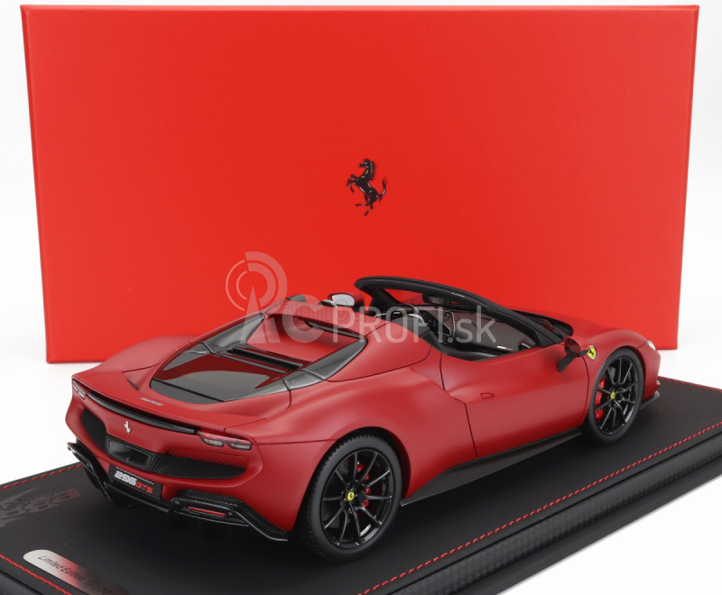 Bbr-models Ferrari 296 Gts Spider 2022 - Con Vetrina - S vitrínou 1:18 Rosso F1 Sf75 - matná červená