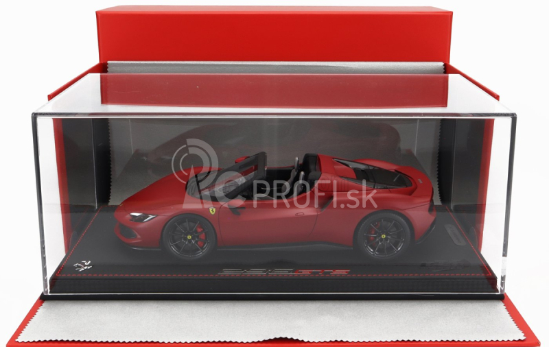 Bbr-models Ferrari 296 Gts Spider 2022 - Con Vetrina - S vitrínou 1:18 Rosso F1 Sf75 - matná červená