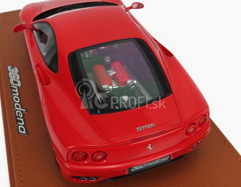 Bbr-models Ferrari 360 Modena 1999 - Prevodovka F1 - Cambio F1 - Con Vetrina - S vitrínou 1:18 Rosso Corsa 322 - červená