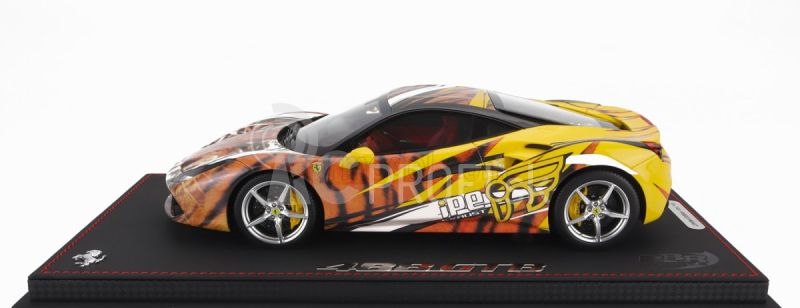 Bbr-models Ferrari 458 Gtb Ipe Tiger 2021 - Con Vetrina - S vitrínou 1:18 žltá oranžová čierna