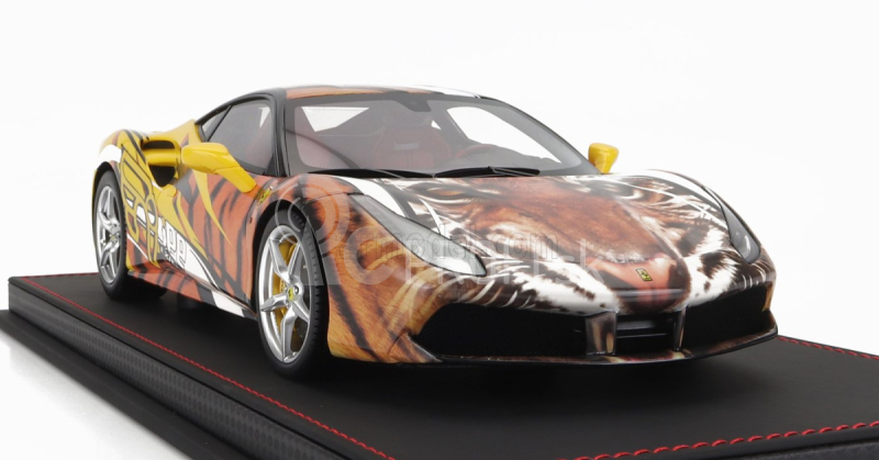 Bbr-models Ferrari 458 Gtb Ipe Tiger 2021 - Con Vetrina - S vitrínou 1:18 žltá oranžová čierna