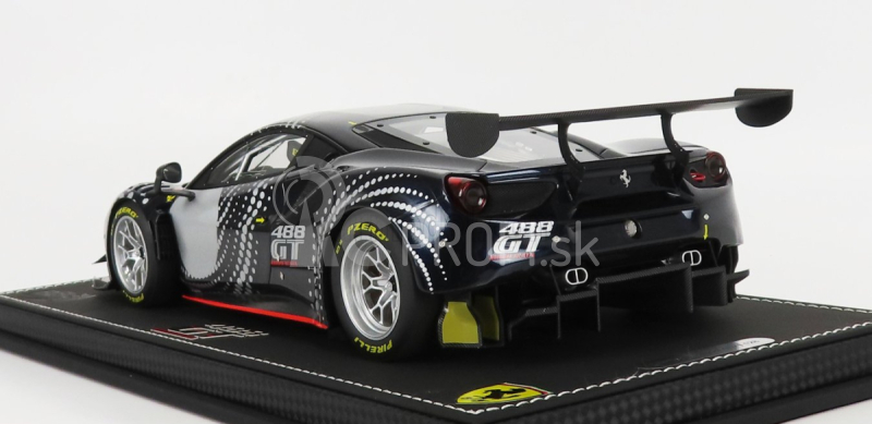 Bbr-models Ferrari 488 Gt Modificata Club Competizioni Gt 2020 - Con Vetrina - S vitrínou 1:18 Blu Nart - Modrá strieborná