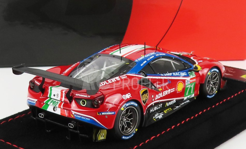 Bbr-models Ferrari 488 Gte Evo 3.9l Turbo V8 Team Af Corse N 71 Lmgte Pro Class 24h Le Mans 2020 S.bird - M.molina - D.rigon - Con Vetrina - S vitrínou 1:43 červená biela modrá