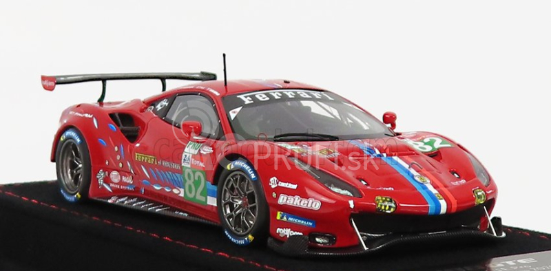 Bbr-models Ferrari 488 Gte Evo 3.9l Turbo V8 Team Risi N 82 Lmgte Pro Class 24h Le Mans 2020 S.bourdais - J.gounon - O.pla 1:43 Red