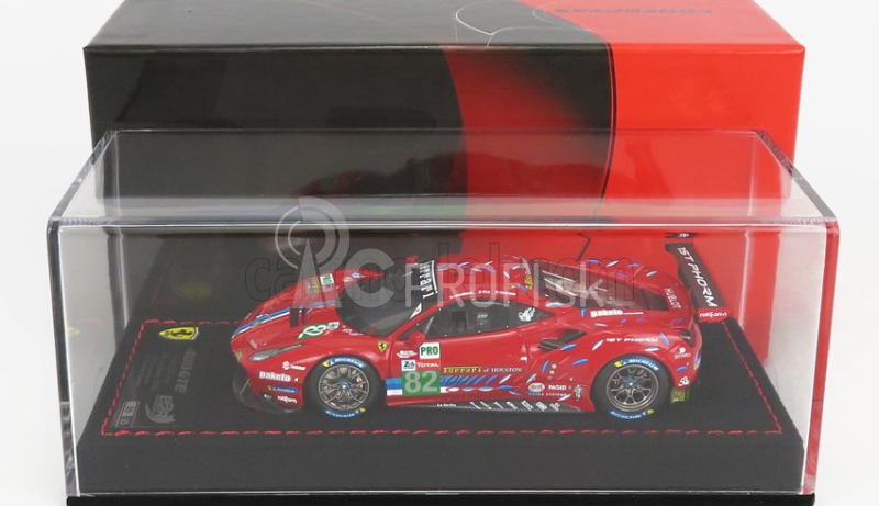 Bbr-models Ferrari 488 Gte Evo 3.9l Turbo V8 Team Risi N 82 Lmgte Pro Class 24h Le Mans 2020 S.bourdais - J.gounon - O.pla 1:43 Red