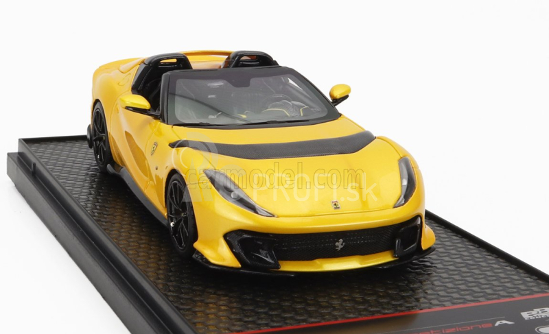 Bbr-models Ferrari 812 Competizione A Spider 2022 - Čierne kolesá 1:43 Giallo Tristrato - Yellow Met