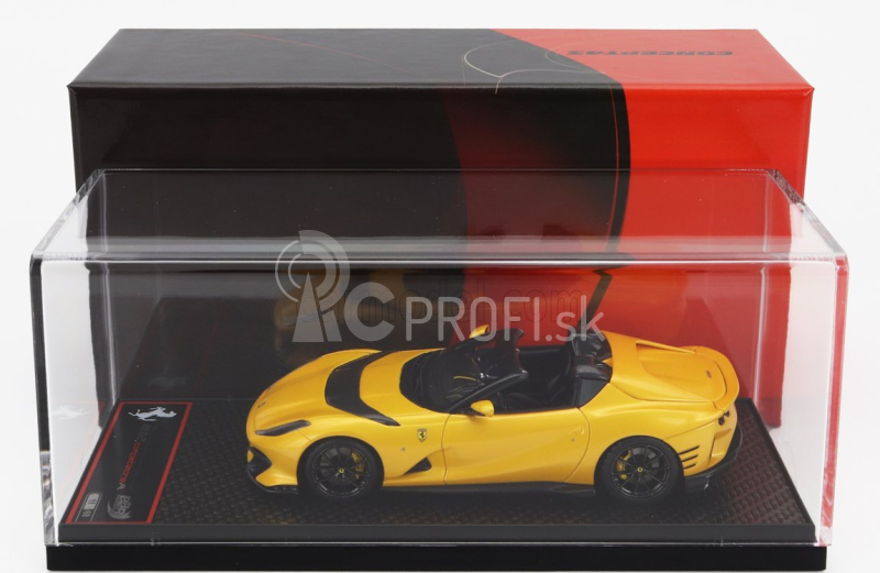 Bbr-models Ferrari 812 Competizione A Spider 2022 - Čierne kolesá 1:43 Giallo Tristrato - Yellow Met