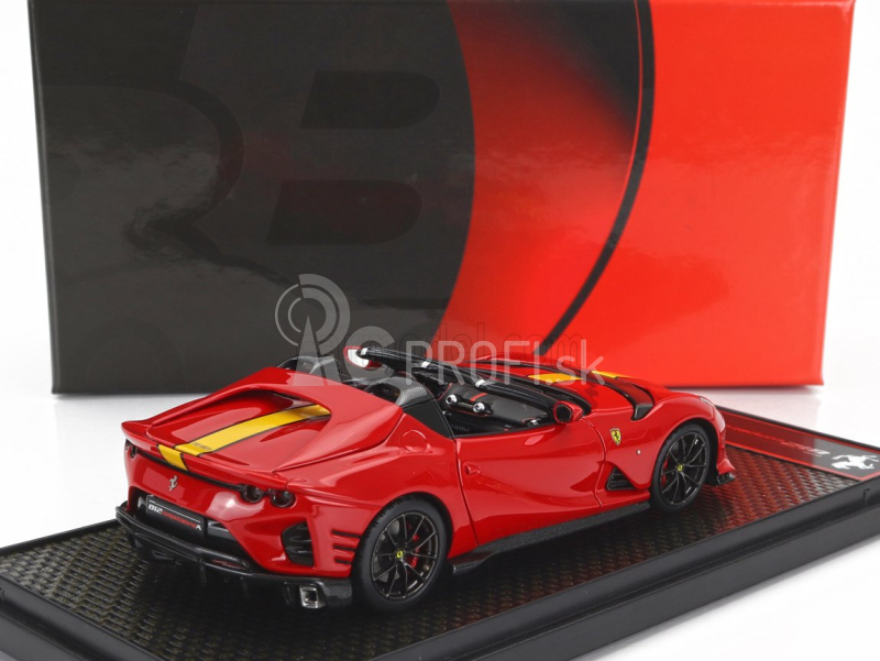 Bbr-models Ferrari 812 Competizione A Spider 2022 - Čierne kolesá 1:43 Rosso Corsa 322 - Červeno-žltá