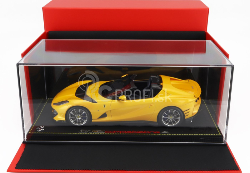 Bbr-models Ferrari 812 Competizione A Spider 2022 - Con Vetrina - S vitrínou 1:18 Giallo Tristrato - Yellow Met