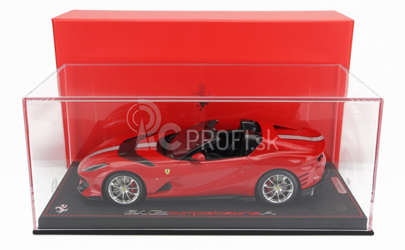 Bbr-models Ferrari 812 Competizione A Spider 2022 - Con Vetrina - S vitrínou 1:18 Rosso Corsa 322 - červená