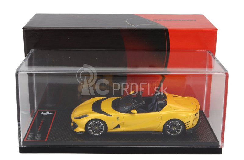 Bbr-models Ferrari 812 Competizione A Spider 2022 - Strieborné kolesá 1:43 Giallo Tristrato - Yellow Met