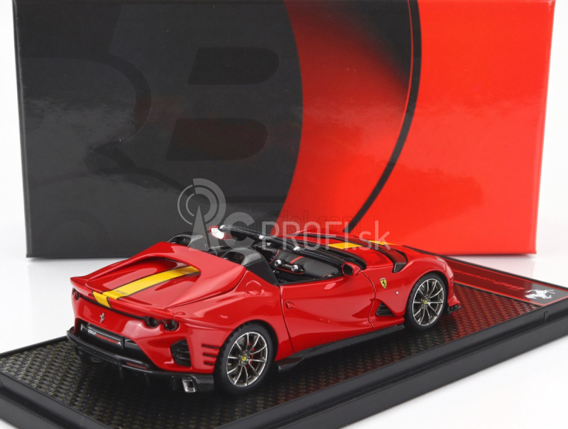 Bbr-models Ferrari 812 Competizione A Spider 2022 - Strieborné kolesá 1:43 Rosso Corsa 322 - Červeno-žltá