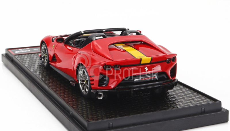 Bbr-models Ferrari 812 Competizione A Spider 2022 - Strieborné kolesá 1:43 Rosso Corsa 322 - Červeno-žltá