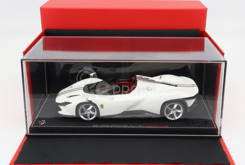 Bbr-models Ferrari Daytona Sp3 Open Roof Icona 2022 - Con Vetrina - S vitrínou 1:18 Bianco Italia - Biela