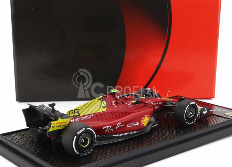 Bbr-models Ferrari F1-75 Scuderia Ferrari N 55 4. Monza Italy Gp 2022 Carlos Sainz 1:43 Červeno-žltá