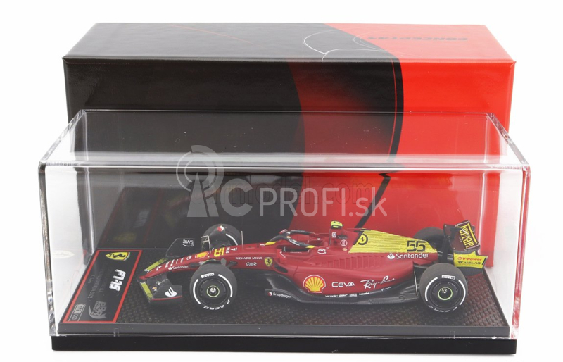 Bbr-models Ferrari F1-75 Scuderia Ferrari N 55 4. Monza Italy Gp 2022 Carlos Sainz 1:43 Červeno-žltá