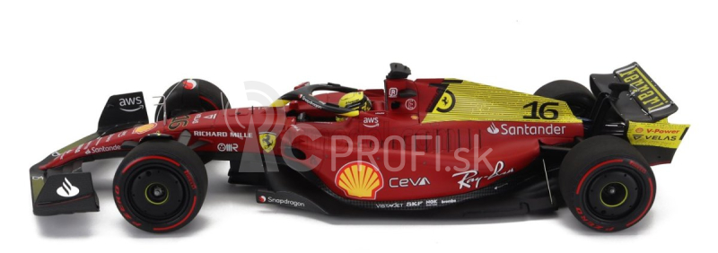 Bbr-models Ferrari F1-75 Team Scuderia Ferrari N 16 Pole Position a 2. miesto Monza Italy Gp 2022 Charles Leclerc 1:18 Červeno-žltá