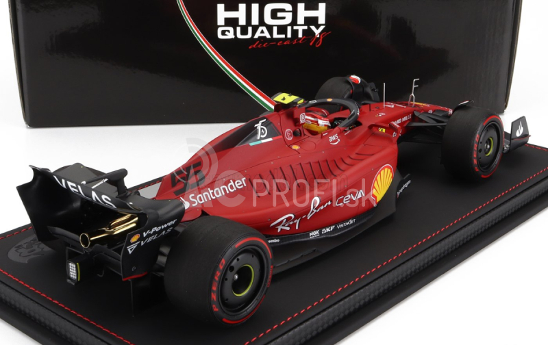 Bbr-models Ferrari F1-75 Team Scuderia Ferrari N 55 2nd Bahrain Gp 2022 Carlos Sainz - Con Vetrina - S vitrínou 1:18 Red