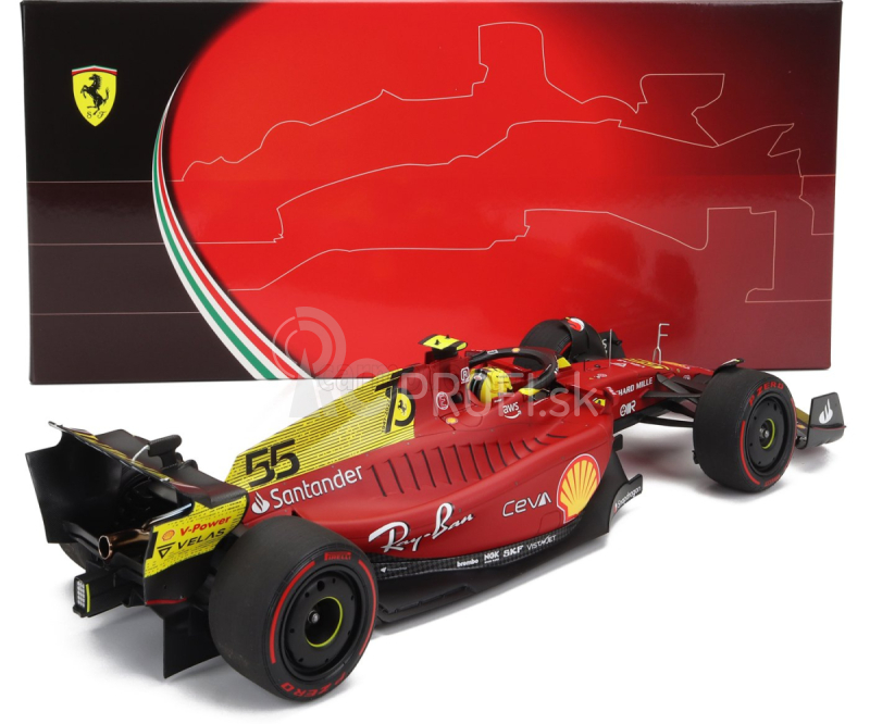 Bbr-models Ferrari F1-75 Team Scuderia Ferrari N 55 4. Monza Italy Gp 2022 Carlos Sainz 1:18 Červeno-žltá