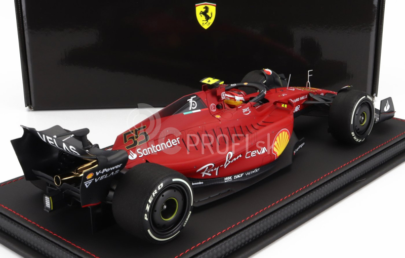 Bbr-models Ferrari F1-75 Team Scuderia Ferrari N 55 Australian Gp 2022 Carlos Sainz - Con Vetrina - S vitrínou 1:18 červená