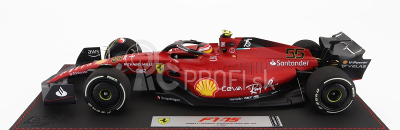 Bbr-models Ferrari F1-75 Team Scuderia Ferrari N 55 Australian Gp 2022 Carlos Sainz - Con Vetrina - S vitrínou 1:18 červená