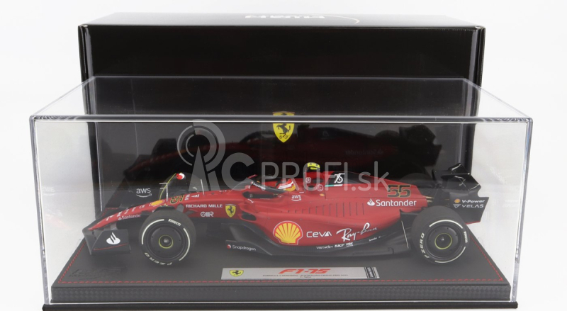 Bbr-models Ferrari F1-75 Team Scuderia Ferrari N 55 Australian Gp 2022 Carlos Sainz - Con Vetrina - S vitrínou 1:18 červená