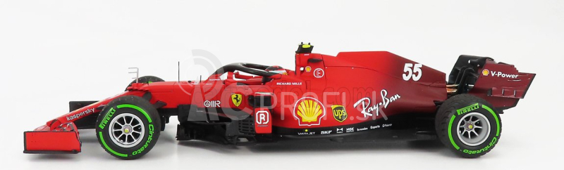 Bbr-models Ferrari F1 Sf21 Team Scuderia Ferrari Mission Winnow N 55 5. Emilia Romagna Taliansko Gp - Intermediate Rain Tires 2021 Carlos Sainz Jr. 1:18 Red