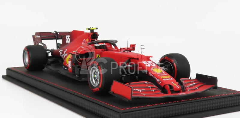 Bbr-models Ferrari F1 Sf21 Team Scuderia Ferrari Mission Winnow N 55 5. Emilia Romagna Taliansko Gp - Mäkké červené pneumatiky 2021 Carlos Sainz Jr. - Con Vetrina - S vitrínou 1:18 Červená