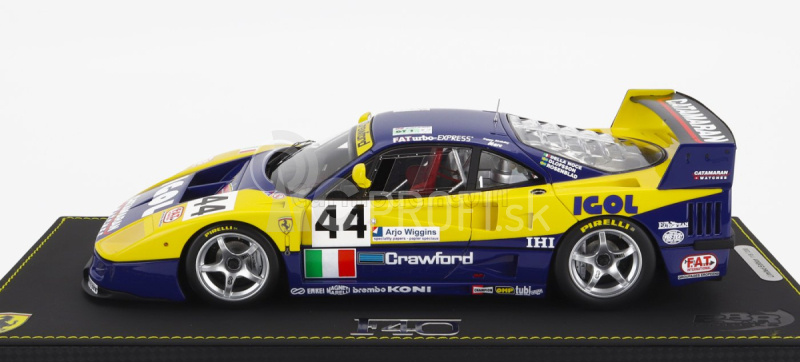 Bbr-models Ferrari F40 Gte 3.5l Turbo V8 Team Ennea Srl Igol N 44 24h Le Mans 1996 L.della Noce - A.olofsson - C.rosenblad 1:18 Žlto-modrá