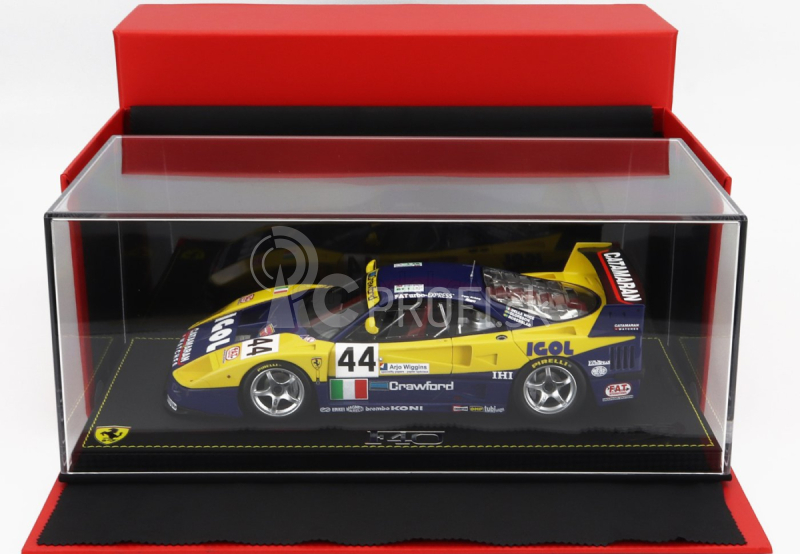 Bbr-models Ferrari F40 Gte 3.5l Turbo V8 Team Ennea Srl Igol N 44 24h Le Mans 1996 L.della Noce - A.olofsson - C.rosenblad 1:18 Žlto-modrá