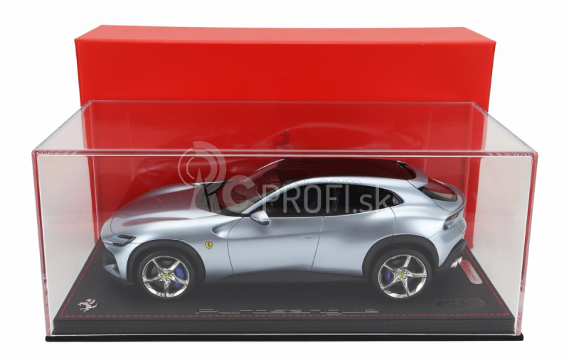 Bbr-models Ferrari Purosangue Suv 2022 - Con Vetrina - S vitrínou 1:18 Grigio Alloy - Blue Grey Met