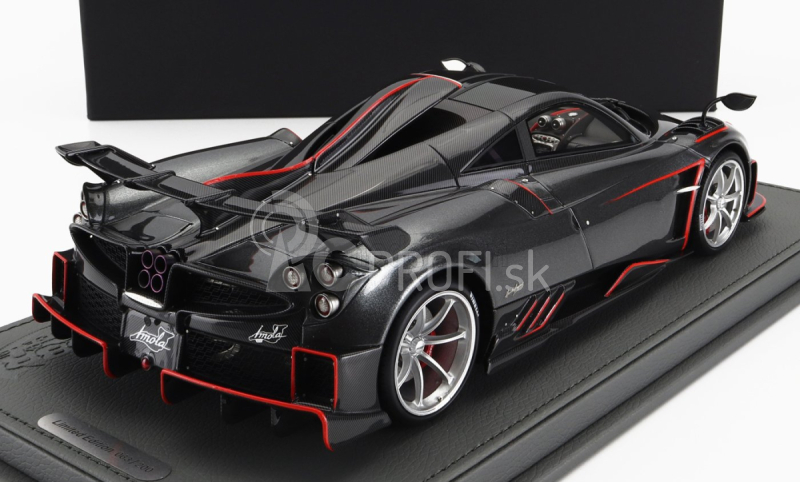 Bbr-models Pagani Imola 2020 - Con Vetrina - S vitrínou 1:18 Tmavo šedá s červenou