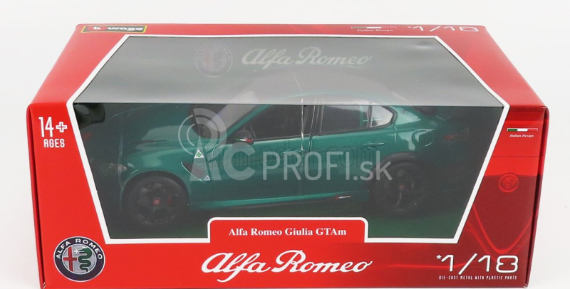 Bburago Alfa Romeo Giulia Gtam 2020 1:18 Verde Montreal – Green Met