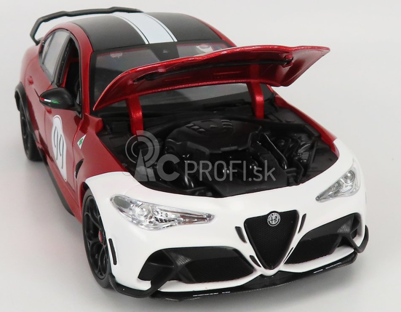 Bburago Alfa Romeo Giulia Gtam N 99 Racing 2020 1:18 Alfa červeno-biela