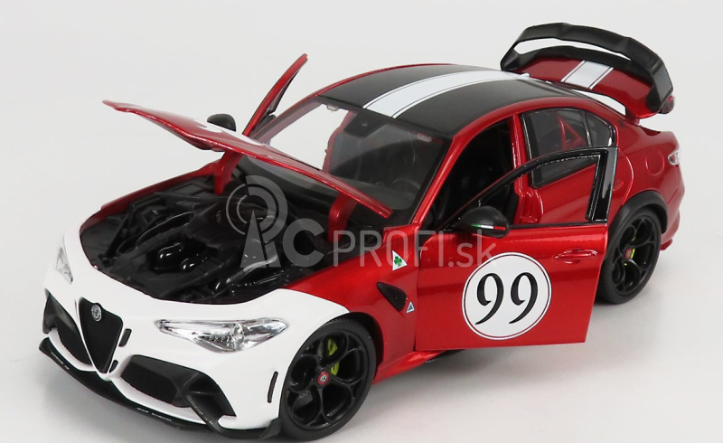 Bburago Alfa Romeo Giulia Gtam N 99 Racing 2020 1:18 Alfa červeno-biela