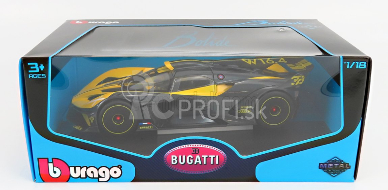 Bburago Bugatti Bolide 1:18 žltá