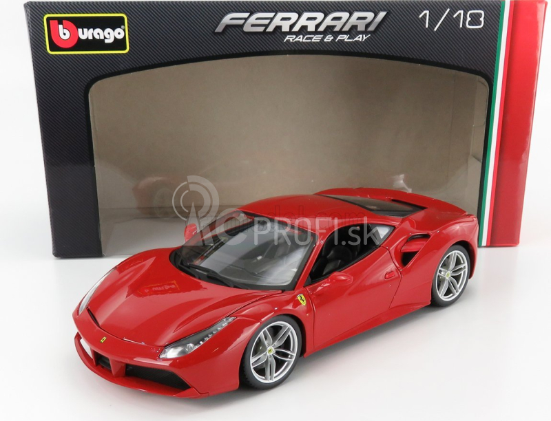 Bburago Ferrari 488 GTB 1:18 červená