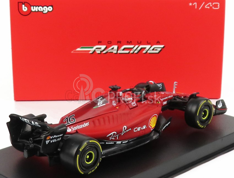 Bburago Ferrari F1-75 Scuderia Ferrari N 16 Season 2022 Charles Leclerc 1:43, červená