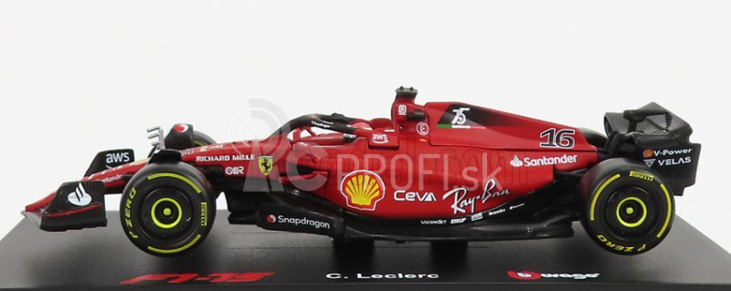 Bburago Ferrari F1-75 Scuderia Ferrari N 16 Season 2022 Charles Leclerc 1:43, červená