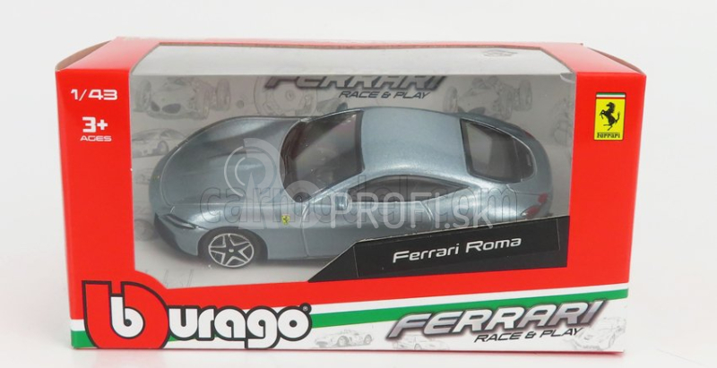 Bburago Ferrari Roma 1:43 strieborná metalíza