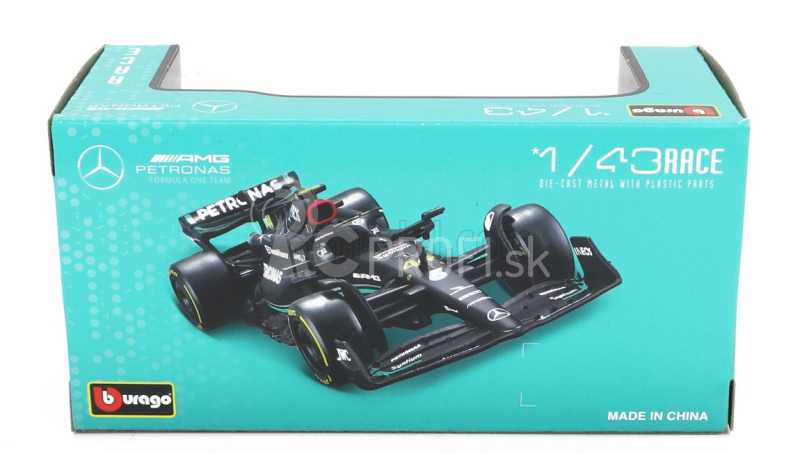 Bburago Mercedes gp F1 W14 Team Mercedes-amg Petronas F1 N 63 1:43, čierna