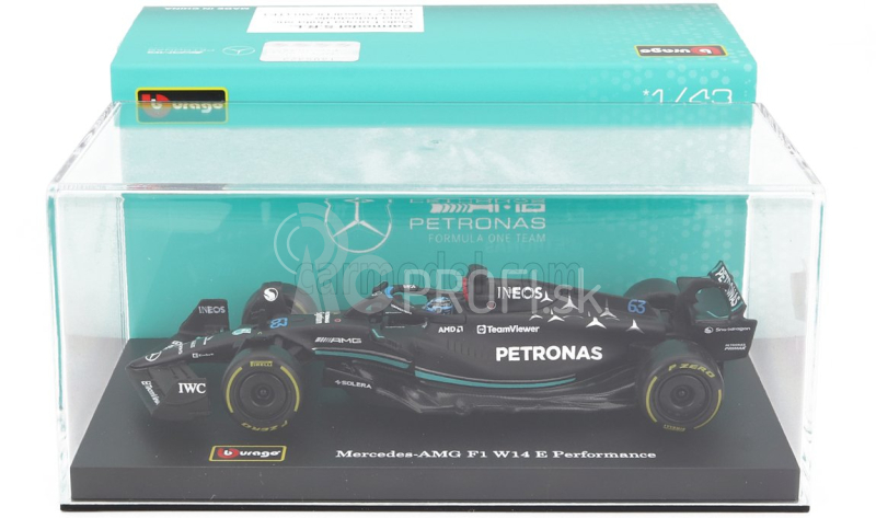 Bburago Mercedes gp F1 W14 Team Mercedes-amg Petronas F1 N 63 1:43, čierna