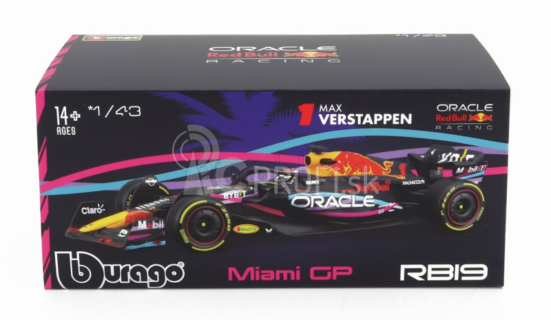 Bburago Red bull F1 Rb19 Team Oracle Red Bull Racing N 1 1:43, tmavomodrá