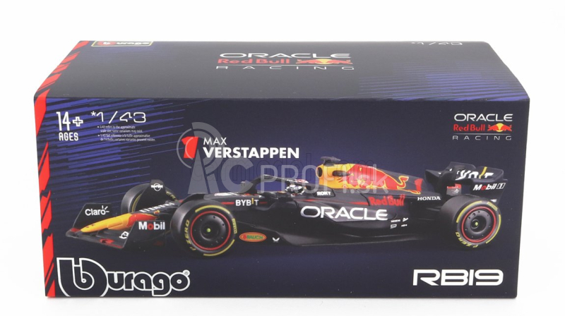 Bburago Red bull F1 Rb19 Team Oracle Red Bull Racing N 1 1:43, tmavomodrá