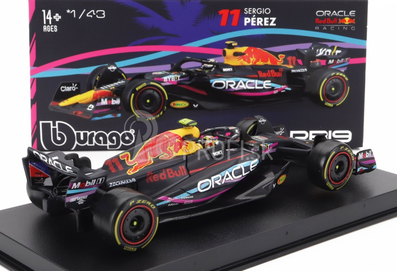 Bburago Red bull F1 Rb19 Team Oracle Red Bull Racing N 11 1:43, tmavomodrá